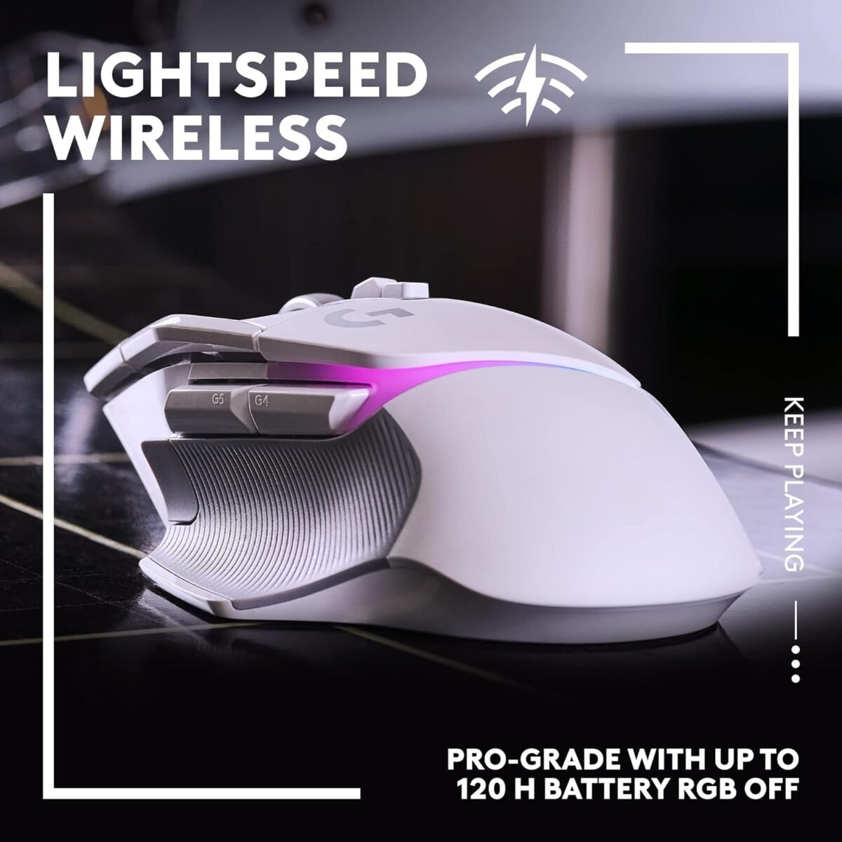 Logitech G502 X Plus Wireless Gaming Mouse - LIGHTSPEED Optical, LIGHTFORCE Switches, LIGHTSYNC RGB, HERO 25K Sensor for PC/Mac - White - Image 4