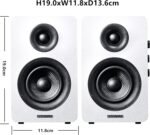 SW208 3" Active Bluetooth 5.0 Bookshelf Speakers – 60W Carbon Fiber Speaker Unit - Built-in 24bit DAC Dynamic 3D Surround Sound 2.0 Computer PC Monitor Gaming (Pair, White) - Image 3
