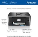 Brother MFC-J1170DW Wireless Color Inkjet All-in-One Printer, NFC One-Touch Print, Duplex, Cloud Print & Scan, Mobile App Control, 2.7" Touchscreen, Works with Alexa - Image 4