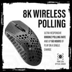 Arbiter Akitsu 8K Carbon Fiber Composite Gaming Mouse - Ultra-Light 38g, Wireless, 26k DPI, USB-C Fast Charging, 60Hr Battery Life, 8k Polling Rate, PIXART 3395 Sensor, LCD Display - Image 4
