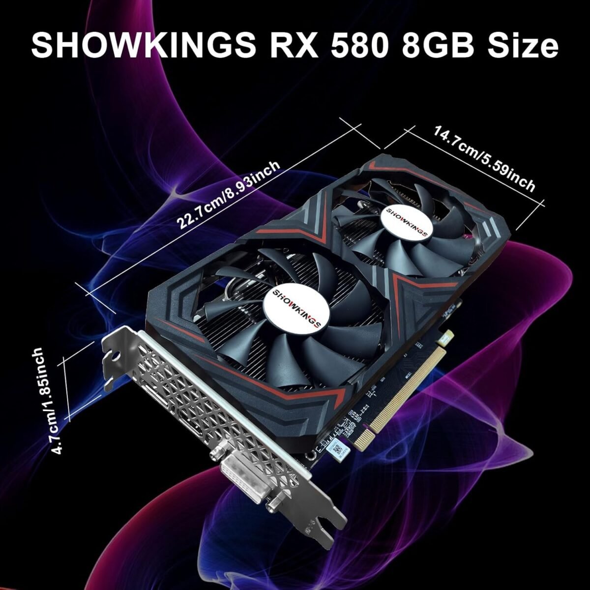 Radeon RX 580 8GB Graphics Card, 256Bit 2048SP GDDR5 AMD Video Card for Pc Gaming, DP HDMI DVI-Output, PCI Express 3.0 with Dual Fan for Office and Gaming - Image 6