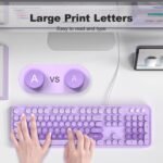 Large Print Keyboard, USB Wired Computer Keyboard, Full Size Keyboard with Number Pad for PC Laptop Desktop Windows 7 8 10 11 (Purple Colorful) - Image 3