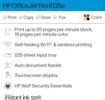 HP OfficeJet Pro 8135e Wireless All-in-One Color Inkjet Printer, Print, Scan, Copy, Fax, ADF, Duplex Printing, Best-for-Home Office, 3 month Instant Ink trial included (40Q35A) - Image 3