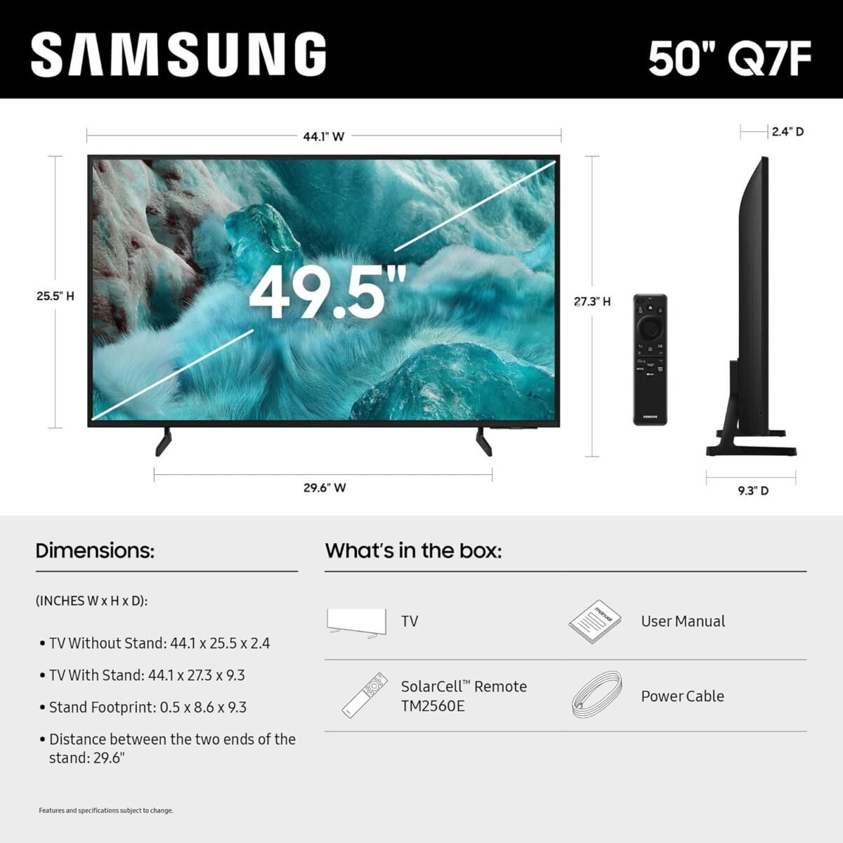 Samsung 50-Inch Class QLED Q7F Series Samsung Vision AI Smart TV (2025 Model, 50Q7F) Quantum HDR, Object Tracking Sound Lite, Q4 AI Gen1 Processor, 4K upscaling, Gaming Hub, Alexa Built-in - Image 3