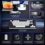 Redragon K673 PRO 75% Wireless Gasket RGB Gaming Keyboard, 3-Modes 81 Keys Compact Mechanical Keyboard Hot-Swap Socket, Dedicated Knob Control and Sound Absorbing Pads, Linear Red Switch - Image 3