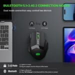 Wireless Gaming Mouse, 10 Buttons, 19K DPI Adjustable, Bluetooth 2.4GHz Dual Mode, Lightweight Design with RGB Breathing Light - Quiet Click for Gaming & Office, Multi-Platform Compatible - Image 3