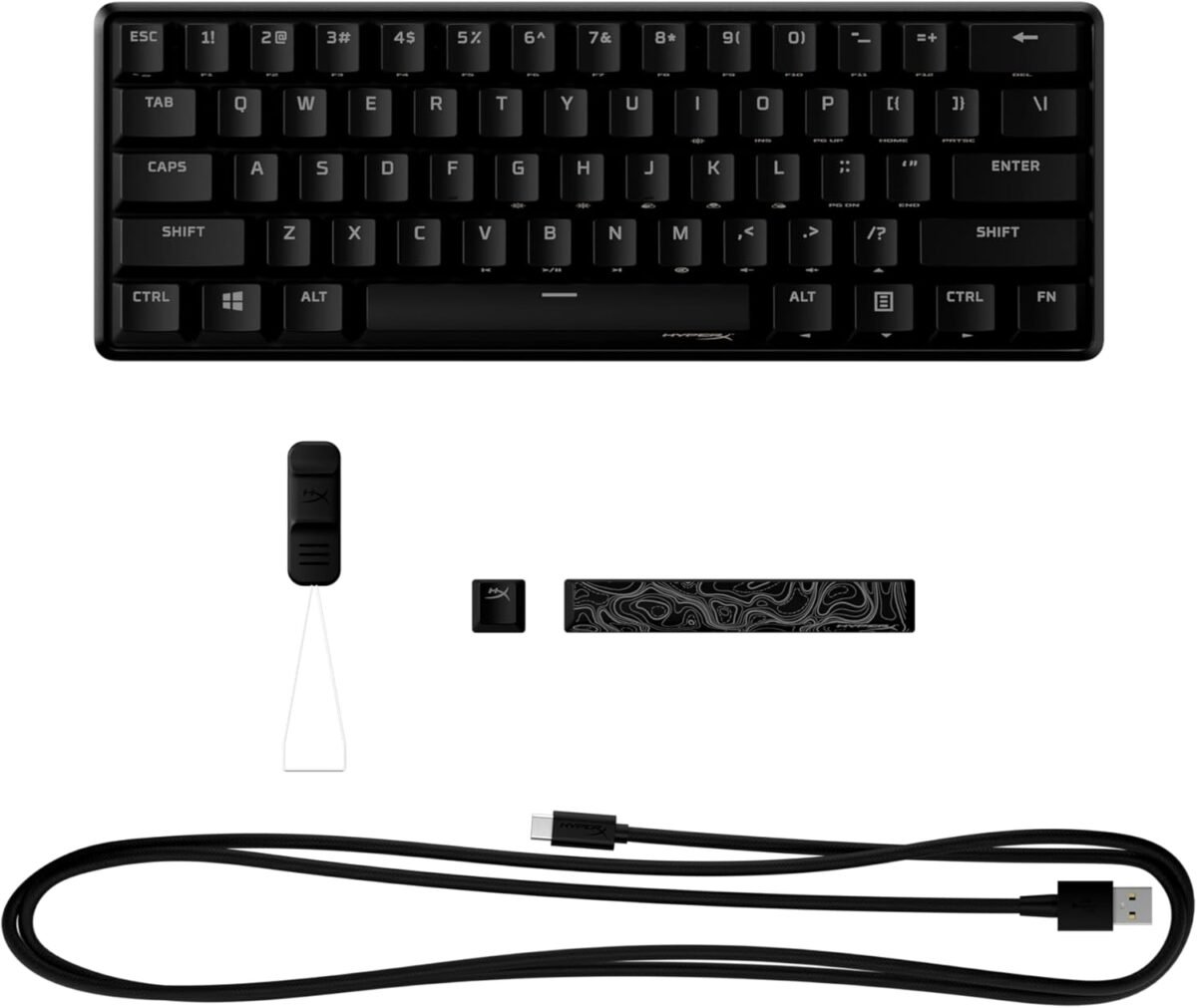 HyperX Alloy Origins 60 - Mechanical Gaming Keyboard, Ultra Compact 60% Form Factor, Double Shot PBT Keycaps, RGB LED Backlit, NGENUITY Software Compatible - Linear HyperX Red Switch,Black - Image 4