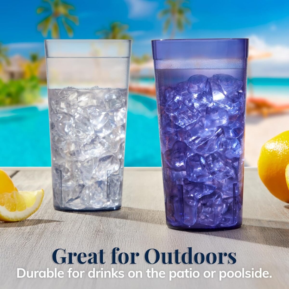 US Acrylic Cafe Plastic Reusable Tumblers (Set of 16) 20-ounce Water Cups Coastal Colors | Restaurant Style Drinking Glasses Value Set, Stackable, BPA-free, Made in the USA | Top-rack Dishwasher Safe - Image 8