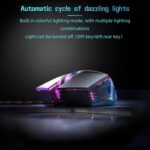 ONE-UP Wired Gaming Mouse - Silent Design, Three DPI Levels, RGB Backlighting, 6 Buttons, Ergonomic Design, for Windows/Mac/Laptops, Black - Image 3