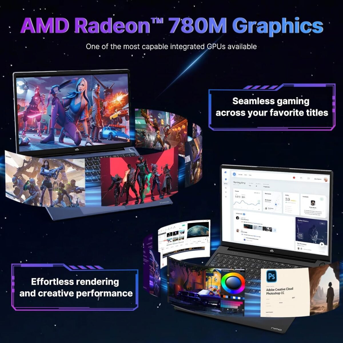17.3” Gaming-Laptop, AI 9 8945HS (>i9-13900H), 32GB RAM 1TB SSD,USB-C 4.0 AI Copilot Ready, VR Support, 100W PD Fast Charge, Backlit Keyboard, Fingerprint Unlock, for Gaming/Student/Office/Business - Image 4