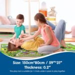Booooom Jackson Car Rug Kids Car Carpet Playmat Rug 60"x32",Train Rug,Car Mat for Kids Toy Cars,City Kids Rug Play Mat,Non Slip Kids Rug for Playroom Bedroom Boys,Children Play Area Rug Cars,Road Rug - Image 3