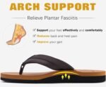KuaiLu Men's Yoga Mat Leather Flip Flops with Arch Support Comfortable Cushion Walking Thong Sandals Slip On Indoor Outdoor - Image 5