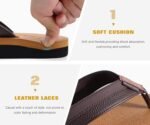 KuaiLu Men's Yoga Mat Leather Flip Flops with Arch Support Comfortable Cushion Walking Thong Sandals Slip On Indoor Outdoor - Image 6