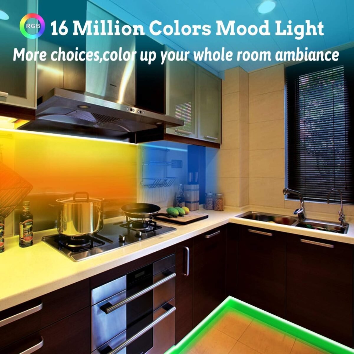 Tenmiro 65.6ft Led Strip Lights, Ultra Long RGB Color Changing LED Light Strips Kit with 44 Keys Ir Remote Led Lights for Bedroom, Kitchen, Home Decoration - Image 5