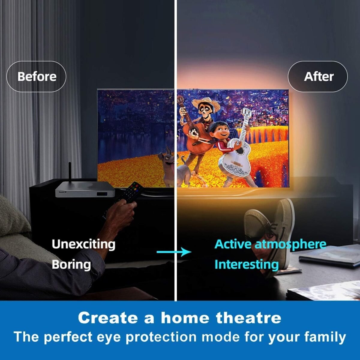 Tenmiro 65.6ft Led Strip Lights, Ultra Long RGB Color Changing LED Light Strips Kit with 44 Keys Ir Remote Led Lights for Bedroom, Kitchen, Home Decoration - Image 6