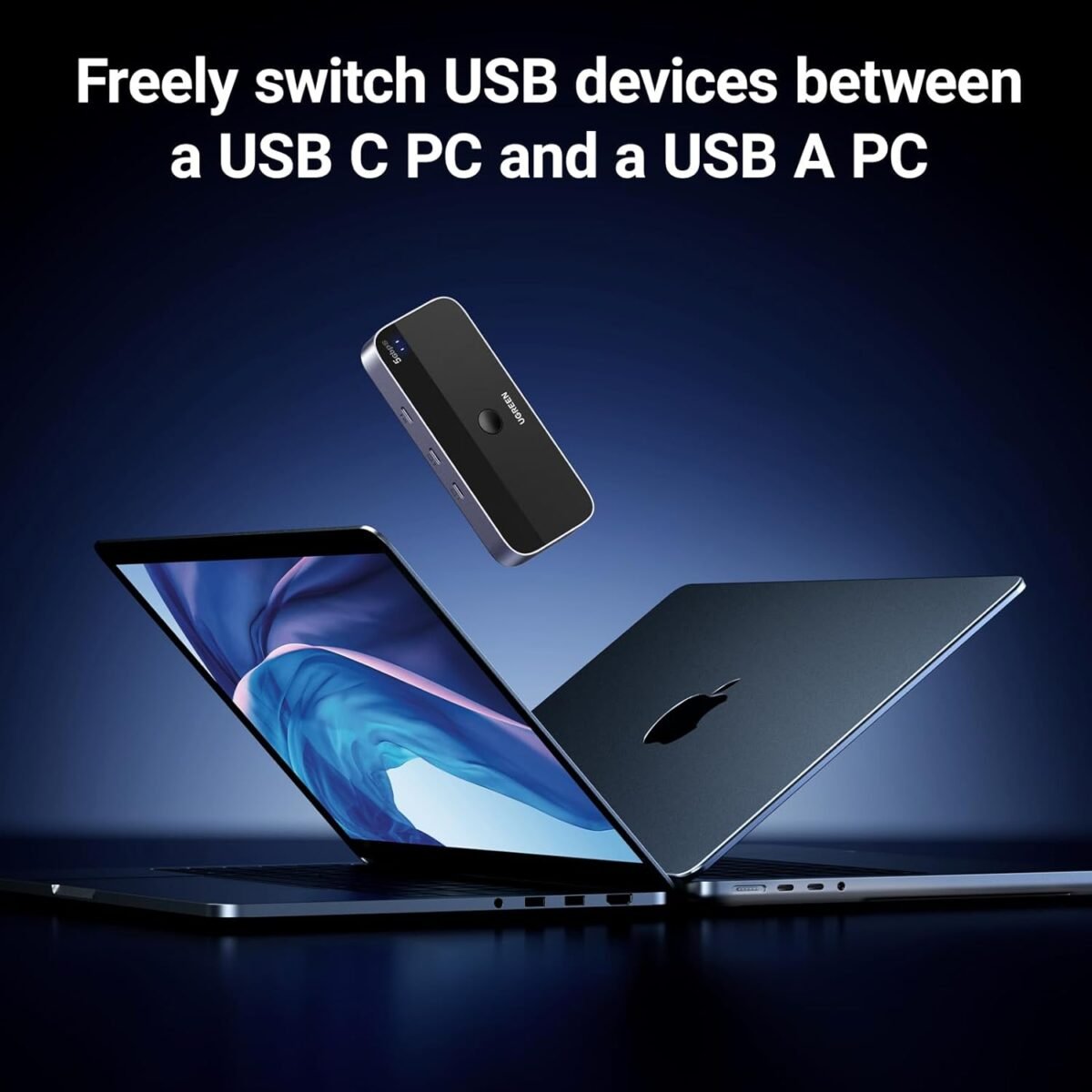 UGREEN USB Switch A & C Input for Computers - Share 4 Ports, Switcher Selector for PC, Laptop, Keyboard, Mouse, Webcam, Microphone - Adapter With 2 USB-C Data Cables and Remote - Image 4