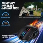 UtechSmart Venus Pro RGB Wireless MMO Gaming Mouse, 16,000 DPI Optical Sensor, 2.4 GHz Transmission Technology, Ergonomic Design, 16M Chroma RGB Lighting, 16 programmable Buttons, Up to 70 Hours - Image 3