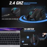 UtechSmart Venus Pro RGB Wireless MMO Gaming Mouse, 16,000 DPI Optical Sensor, 2.4 GHz Transmission Technology, Ergonomic Design, 16M Chroma RGB Lighting, 16 programmable Buttons, Up to 70 Hours - Image 4