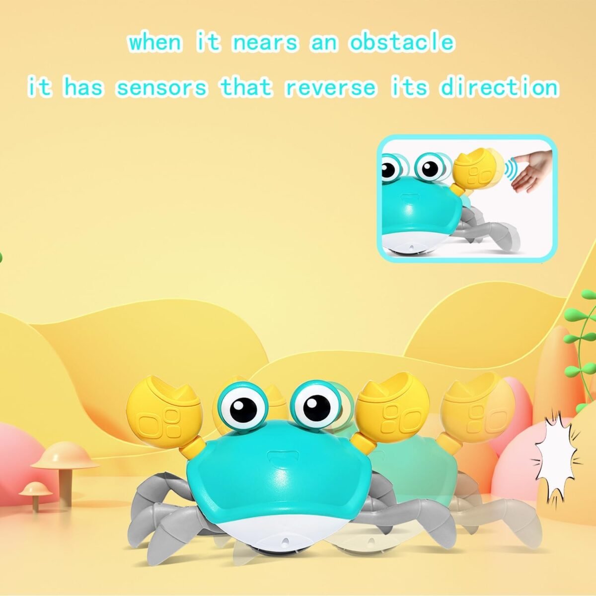 HONGID Crawling Crab Dog Toys,Escaping Crab Dog Toy with Obstacle Avoidance Sensor,Interactive Dog Toys with Music Sounds & Lights for Dogs Cats Pets,Christmas Toy Gifts for Puppy/Small/Medium Dogs - Image 4