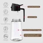 Olive Oil Sprayer for Cooking, 470ml 2 In 1 Glass Oil Dispenser/Pour Bottle, Kitchen Accessories, Kitchen Gadgets for Air Fryer, Salad, BBQ (Black) - Image 6