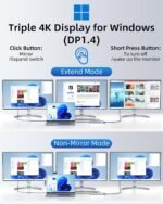 USB C Hub USB C Docking Station Dual Monitor 13 in 1 Triple Display Multiport Adapter with 2 HDMI+DP+8 USB C/A Ports+Ethernet+Audio, USB C Dongle for MacBook/Dell/HP/Lenovo ThinkPad/Surface - Image 4