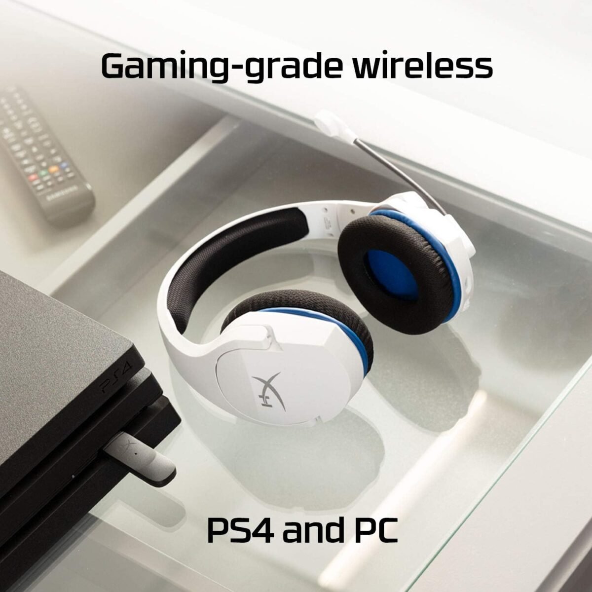 HyperX HHSS1C-KB-WT/G Cloud Stinger Core – Wireless Gaming Headset, for PS4, PS5, PC, Lightweight, Durable Steel Sliders, Noise-Cancelling Microphone - White - Image 4