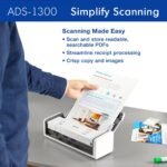 Brother ADS-1300 Compact Desktop Scanner | Scan Speeds of Up to 30ppm | Single Pass Double-Sided Scanning - Image 4