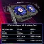 RTX 2060 Super 8GB Graphics Card 256Bit GDDR6 Video Card with Ray Tracing, Dual Fans, PCI Express x 16 3.0 HDMI Display Port DVI, Supports Up to 8K for Office Creative Work PC Gaming - Image 3