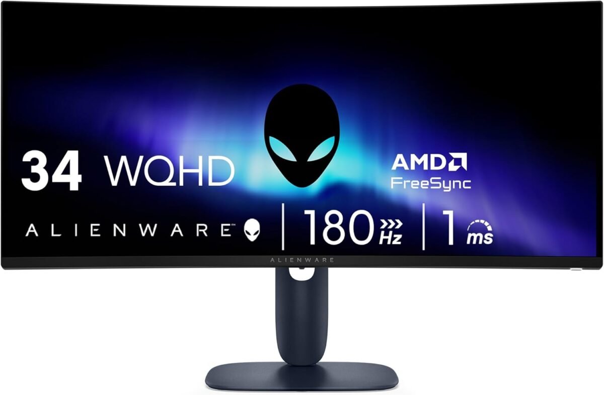 Alienware 34 Curved Gaming Monitor – AW3425DWM - 34-inch WQHD 180Hz 1ms Display, 1500R, AMD FreeSync Premium, VESA AdaptiveSync. - Image 2