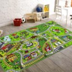 Booooom Jackson Car Rug Kids Car Carpet Playmat Rug 60"x32",Train Rug,Car Mat for Kids Toy Cars,City Kids Rug Play Mat,Non Slip Kids Rug for Playroom Bedroom Boys,Children Play Area Rug Cars,Road Rug - Image 2
