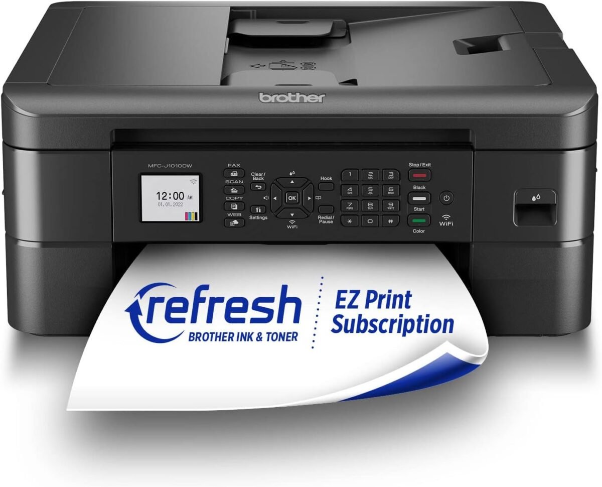 Brother MFC-J1010DW Wireless Color Inkjet All-in-One Printer, Duplex Printing, Mobile & Cloud Print, Compact Design, 1.8" Color Display, Works with Alexa - Image 2