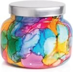 Capri Blue Volcano Candle - Rainbow Watercolor Signature Glass Jar Candle - Luxury Aromatherapy Candle - Tropical Fruits & Sugared Citrus Candle (19 Oz) - Image 2