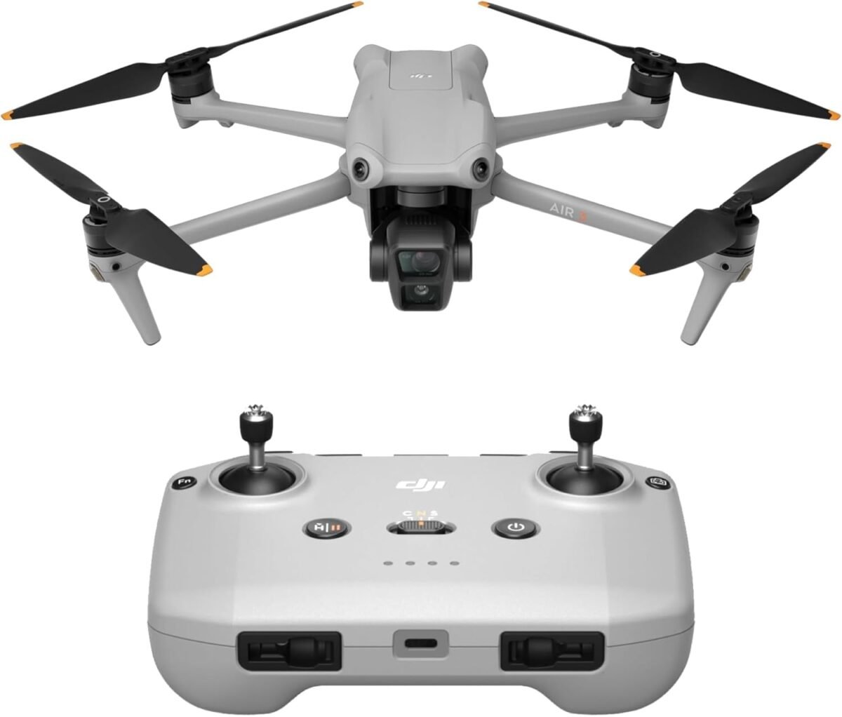 DJI Air 3 (DJI RC-N2), Drone with Medium Tele & Wide-Angle Dual Primary Cameras, 46-Min Max Flight Time, Omnidirectional Obstacle Sensing, 48MP Photos, 4K/60fps HDR, Compliance with FAA Remote ID - Image 2