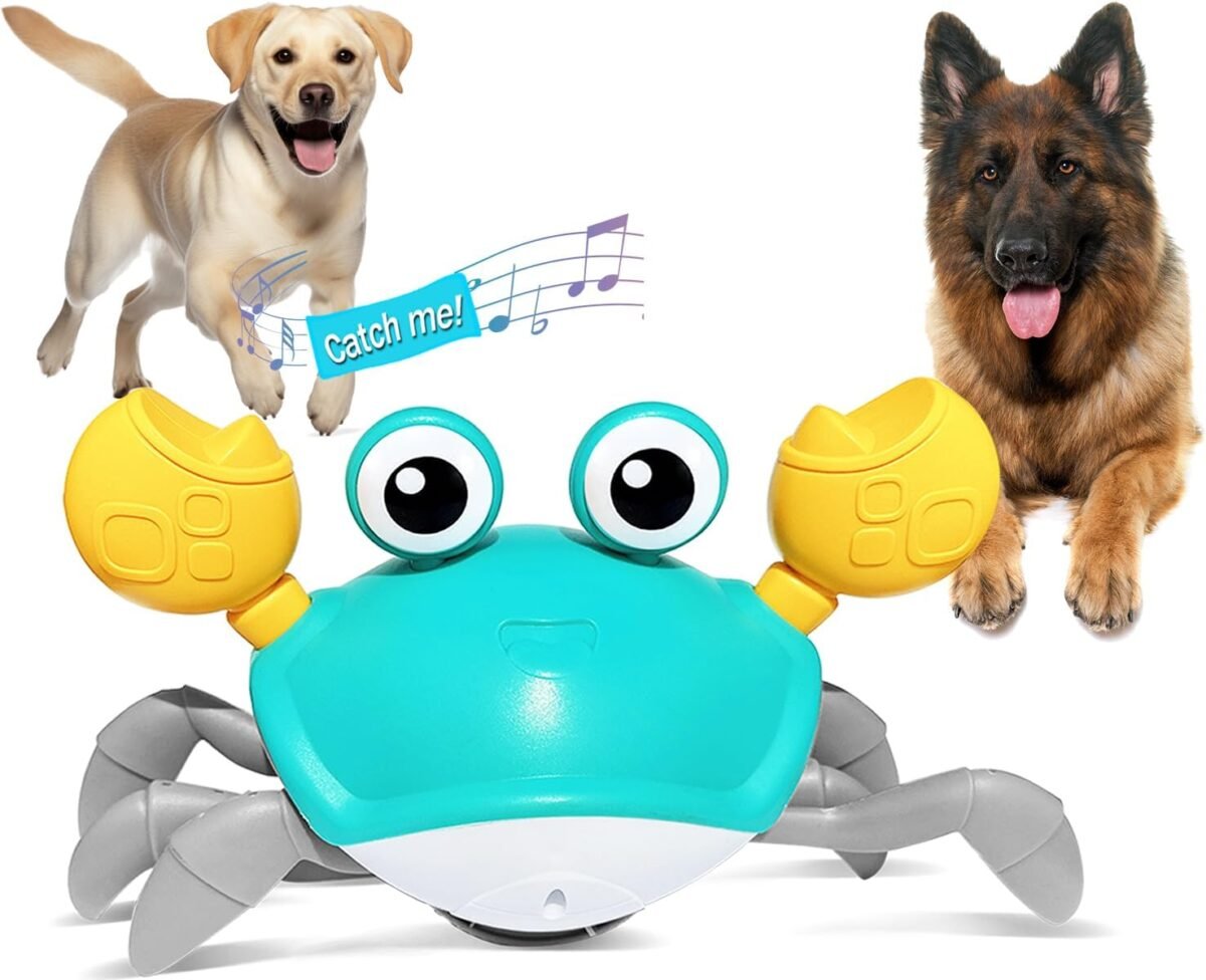 HONGID Crawling Crab Dog Toys,Escaping Crab Dog Toy with Obstacle Avoidance Sensor,Interactive Dog Toys with Music Sounds & Lights for Dogs Cats Pets,Christmas Toy Gifts for Puppy/Small/Medium Dogs - Image 2