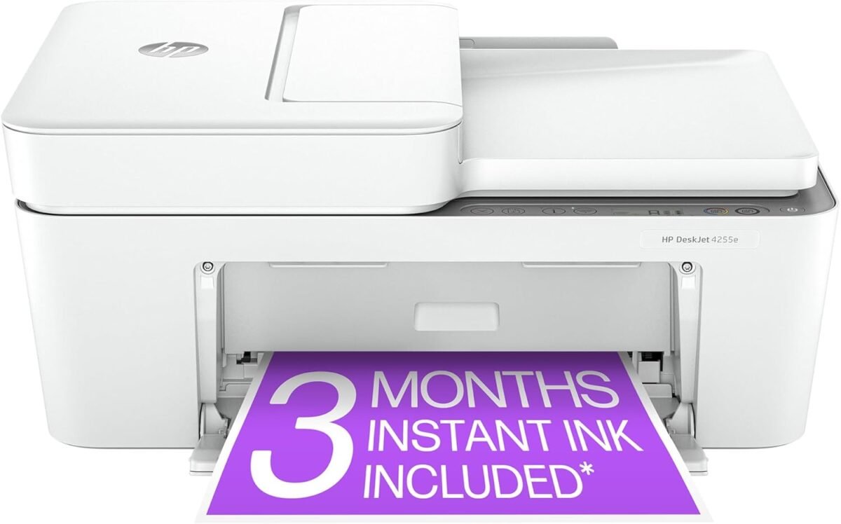 HP DeskJet 4255e Wireless All-in-One Color Inkjet Printer, Scanner, Copier, Best-for-Home, 3 Month Instant Ink Trial Included (588S6A) - Image 2