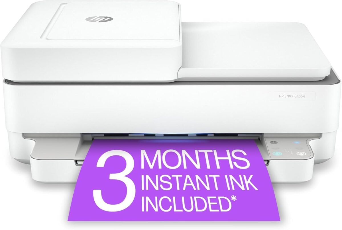 HP ENVY 6455e Wireless Color Inkjet Printer, Print, scan, copy, Easy setup, Mobile printing, Best-for-home, 3 month Instant Ink trial included, white - Image 2