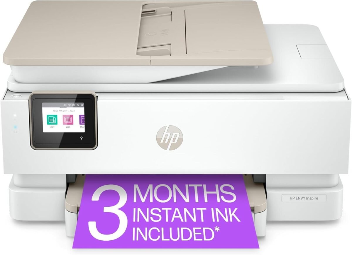 HP ENVY Inspire 7955e Wireless Color Inkjet Printer, Print, scan, copy, Easy setup, Mobile printing, Best-for home, 3 month Instant Ink trial included, White - Image 2