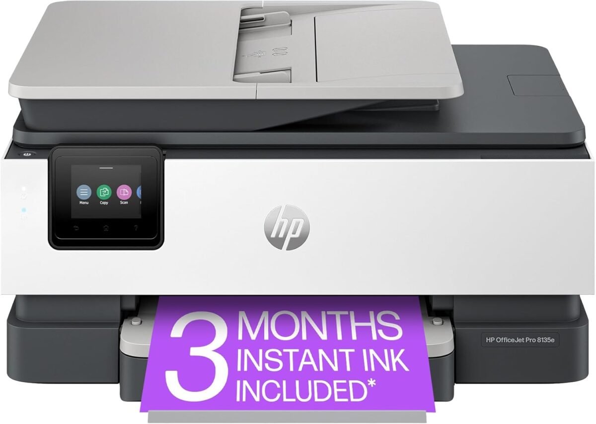 HP OfficeJet Pro 8135e Wireless All-in-One Color Inkjet Printer, Print, Scan, Copy, Fax, ADF, Duplex Printing, Best-for-Home Office, 3 month Instant Ink trial included (40Q35A) - Image 2