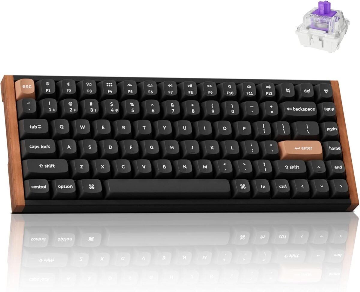 Keychron K2 HE Rapid Trigger Wireless Custom Mechanical Keyboard with Hall Effect Gateron Double-Rail Magnetic Switch, QMK 2.4 GHz Bluetooth 5.2 RGB Compatible with Mac Windows Linux (Aluminum + Wood) - Image 2