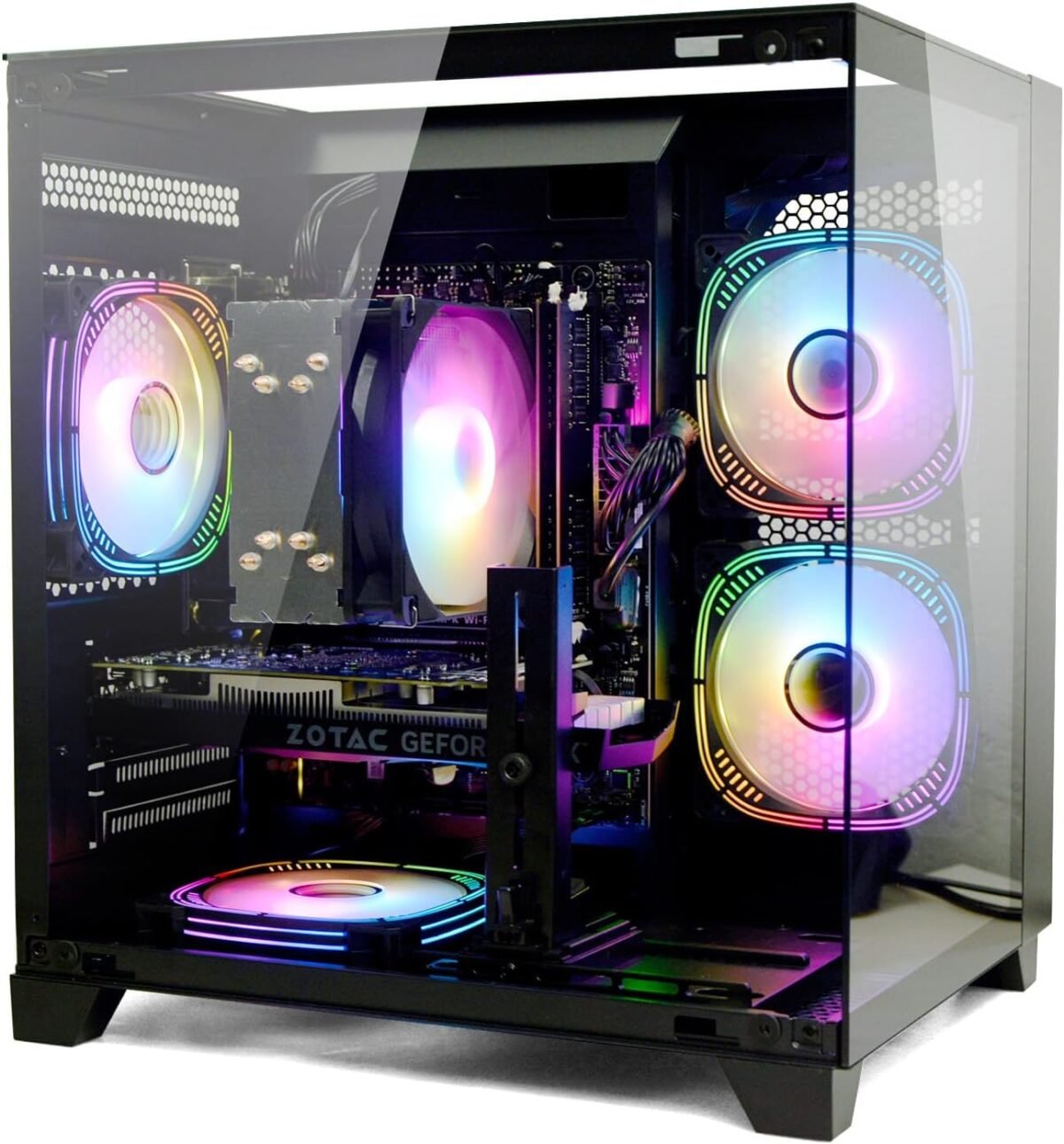 LXZ Gaming PC Desktop, I5-12400F, 2.5GHz, GeForce RTX 3050 6GB, 16GB DDR4 RAM, 1TB NVME SSD, for Gaming and Work, Black - Image 2