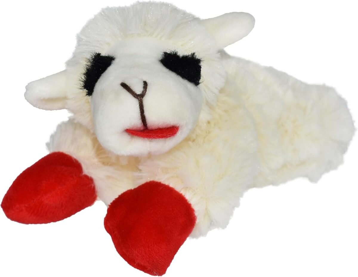 Multipet Lamb Chop Dog Plush Toy - Squeaky Toy for All Dogs - Extra Soft Plush - Stuffed Animal Dog Toy for Cuddling & Playing - Cute Pet Toy (6", Cream) - Image 2