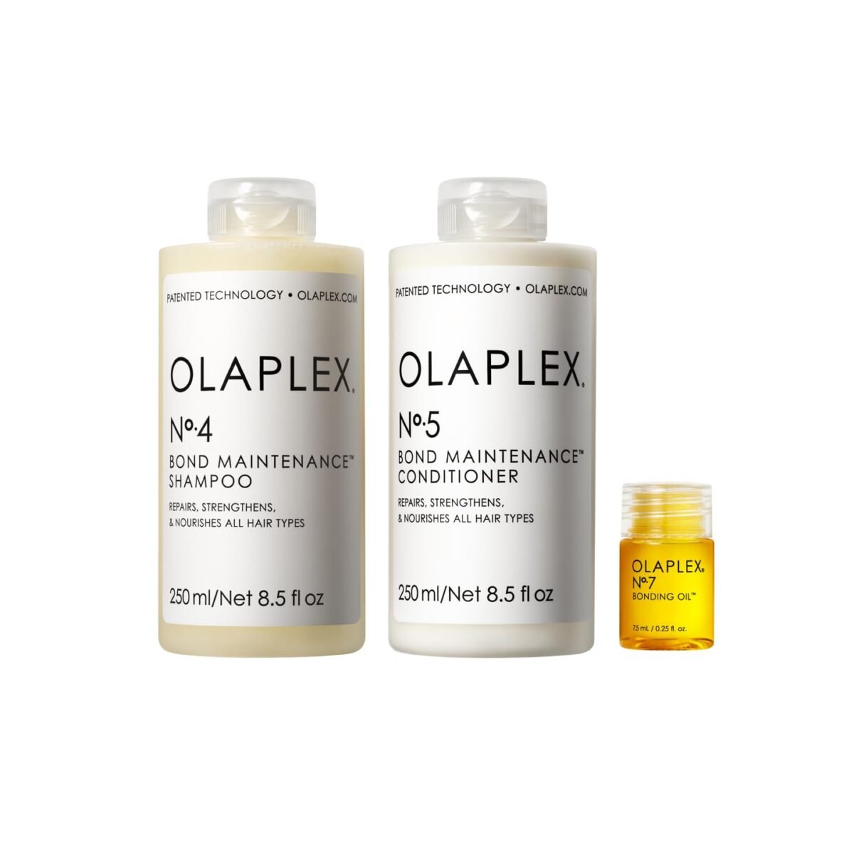 Olaplex Wash and Shine Hair Kit: No. 4, 5, 7, Shampoo & Conditioner Set to Cleanse, Hydrate, & Control Frizz Up to 72 Hours, Bonding Oil for Shine & Protect, For All Hair Types - Image 2