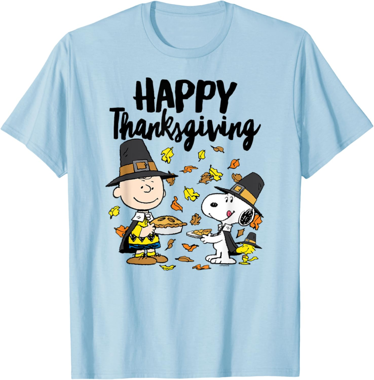 Peanuts - Happy Thanksgiving Charlie Snoopy Woodstock T-Shirt - Image 2