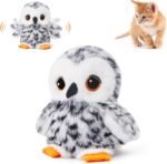 Potaroma Flapping Owl Cat Toys (No Flying), Lifelike Bird Chirp, Rechargeable Touch Activated Kitten Toy, Interactive Catnip Kicker Exercise Toys 4.0" for All Breeds - Image 2