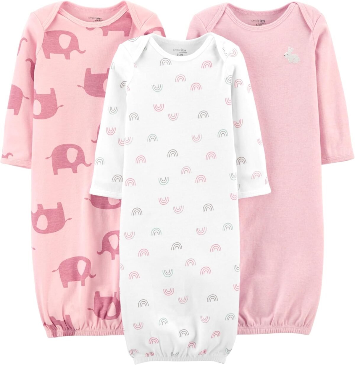 Simple Joys by Carter's Baby Girls' 3-Pack Cotton Sleeper Gown - Image 2