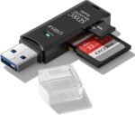 USB3.0 Micro SD Card Reader, 5Gbps 2-in-1 SD Card Reader to USB Adapter, Wansurs Memory Card Reader for SDXC, SDHC, MMC, RS-MMC, Micro SDXC, Micro SD, Micro SDHC and UHS-I Cards (1Pack Black) - Image 2