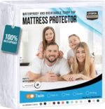 Utopia Bedding Waterproof Mattress Protector Twin Size, Premium Terry Mattress Cover 200 GSM, Breathable, Fitted Style with Stretchable Pockets (White) - Image 2