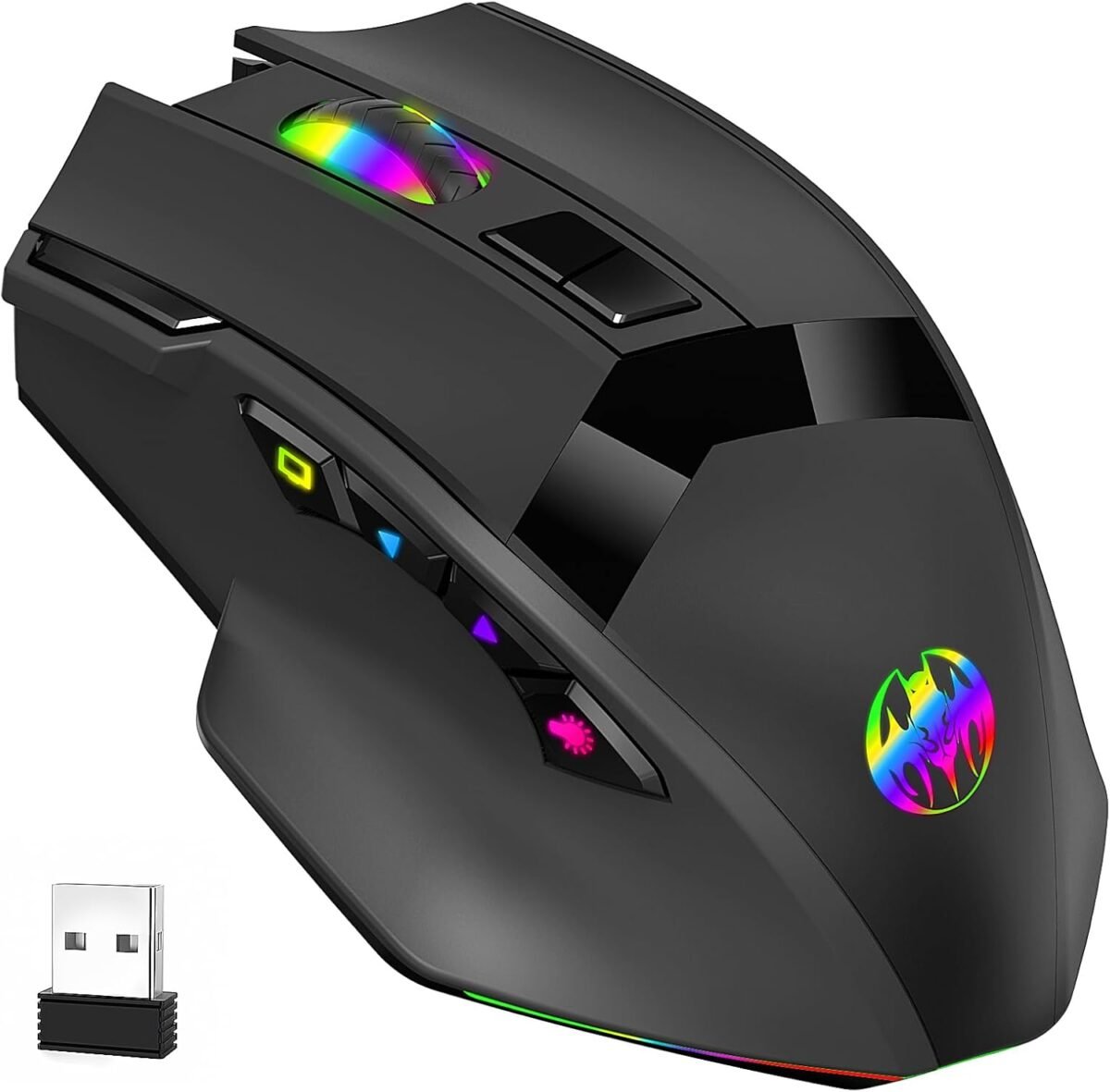 Wireless Gaming Mouse, 10 Buttons, 19K DPI Adjustable, Bluetooth 2.4GHz Dual Mode, Lightweight Design with RGB Breathing Light - Quiet Click for Gaming & Office, Multi-Platform Compatible - Image 2