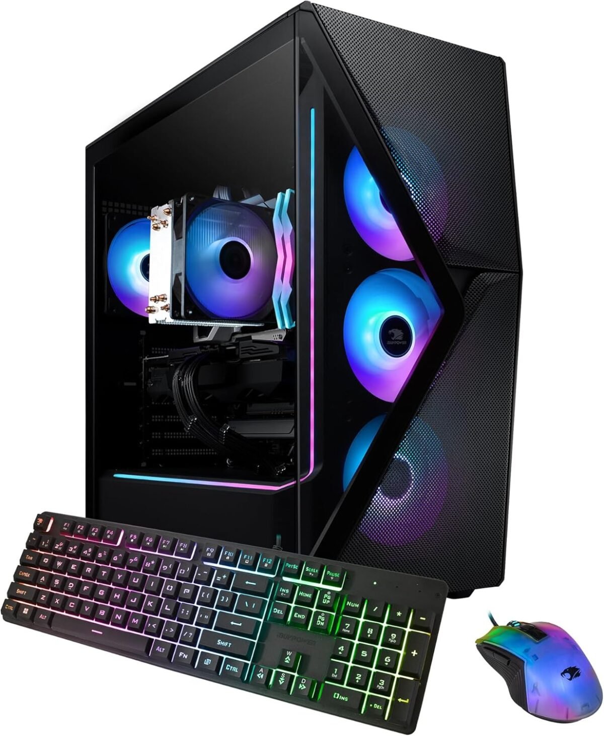 iBUYPOWER Slate MESH Gaming PC Desktop Computer Intel Core i7 14700F CPU, NVIDIA GeForce RTX 5070 12GB GPU, 32GB DDR5 RGB 5200MHz RAM, 1TB NVMe SSD, Windows 11 Home, Keyboard and Mouse - SMI7N5701 - Image 2