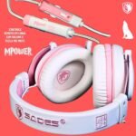 SADES MPOWER Stereo Gaming Headset for PS4, PC, Mobile, Noise Cancelling Over Ear Headphones with Retractable and Flexible Mic & Soft Memory Earmuffs for Laptop Nintendo Switch Games-Angel Edition - Image 4